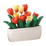 BESTonZON Mini Lale Saksısı Sahte Laleler Minyatür Oyuncaklar Sahte Bitki Küre Hamuru Saksı Bitkisi Minyatürler Salkım Sahte Mini Bitkiler Oyuncak Bebek Evi Çiçek Yapay Peri Colorful Plastik