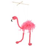 BESTonZON Peluş ipli flamingo bebek peluş oyuncaklar kukla gösterisi pervanesi eğlenceli eğitici oyuncak performans peluş kukla hayvan kukla kukla devekuşu performans sahne çizgi ile pembe
