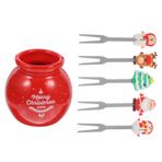 BESTonZON Süs 1 Takım Meyve Çatalı Seti Noel Kokteyli Seçtikleri Şişleri Büfe Çatalı Fondü Çatalları Süsleri Baza Noel Partisi Çatalları Peynir Süslemek Paslanmaz Çelik Yılbaşı Gecesi