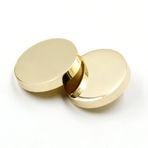 Bestowal 10 ADET Metal Düz Düğme Kadın Takım Elbise Yün Kaban Düğmesi Erkek Ceket Düğme Gömlek Takım Elbise Pantolon Düğmesi Yuvarlak Şekilli Dikiş Düğmesi (20 mm Altın)