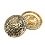 Bestowal 10 Parça Elbise Düğmeleri - Moda Aslan Başlı Dikiş Düğmesi Yuvarlak Şekilli Metal Düğme Seti Erkek Kadın Blazer Ceket, Mont, Üniforma, Gömlek, Takım Elbise ve Ceket (Altın, 20 mm)