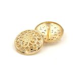 Bestowal 10 Parça Giysi Düğmesi - Retro Oyuk Dikiş Düğmesi Şaft Yuvarlak Şekilli Metal Düğme Seti Erkek Kadın Blazer, Mont, Üniforma, Gömlek, Takım Elbise ve Ceket (Altın, 15 mm)