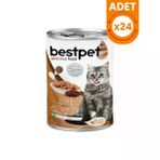 Bestpet 24x400 gr Parça Etli ve Ciğerli Yetişkin Konserve Kedi Maması