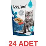 Bestpet 24x85 gr Jelly Pouch Ton Balıklı ve Hamsili Yetişkin Kedi Konservesi
