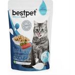 Bestpet 3x85 gr Adult Jelly Pouch Ton ve Sardalyalı Kedi Maması