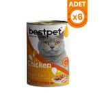 Bestpet 6x400 gr Tavuklu Jöleli Yetişkin Konserve Kedi Maması