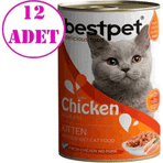 Bestpet Kitten Chicken Tavuklu Konserve Yavru 12x400 gr Kedi Maması