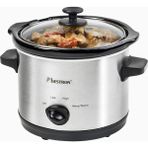 Bestron 1.5 L Slow Cooker Kompakt 2 Kişilik Yavaş Pişirici 120W Silver - Gümüş