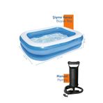 BESTWAY 12819, Büyük Boy Dikdörtgen Şişme Aile Havuzu Pompa (211X132X46CM)