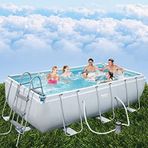 Bestway 404 cm x201x100 cm 56441 Büyük Dikdörtgen Prefabrik Aile Havuzu