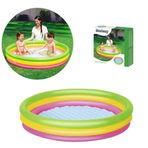 Bestway 51104 102x25 cm 3 Boğum Renkli Şişme Zemin Çocuk Havuzu