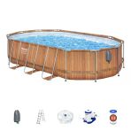 Bestway® 56719 Power Steel™ Comfort Jet™ Serisi Prefabrik Yer Üstü Havuz Seti 6,10 M X 3,66 M X 1,22 M