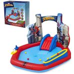 Bestway 98793 Lisanslı 211x206x127cm Spiderman Temalı Kaydıraklı Fıskiyeli AquaPark Şişme Eğlence Havuzu