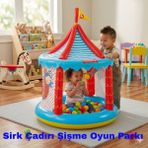 Bestway Çocuk Şişme Sirk Top Havuzu Oyun Çadırı - 93505 Children's Inflatable Circus Ball Pit Tent Includes 20 Balls