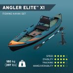 Bestway Hydro-Force 65197 Angler Elite X1 Balıkçı Kanosu Seti 3.80M x 99CM - Mavi - Turuncu