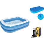 Bestway Şişme Aile Havuzu, Pompa ve Örtü Full Set-Bestway 54005-62002-58319 - Mavi