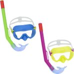 Bestway Şnorkel Maskesi 24036 Renkli Çocuk Boy UV Koruma ve Su Sızdırmaz Özellikli