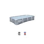 BESTWAY ® Steel Pro® Dikdörtgen Prefabrik Yer Üstü Havuz Seti 3,66 m x 2,01 m x 66 cm
