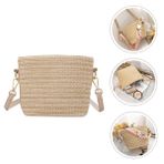 BESTYASH 1 Adet çapraz çanta makyaj çantası kozmetik çantası çantası hasır çanta Seyahat için Duffle Bag sırt çantası hasır omuzdan askili çanta kova çantası polyester Beige