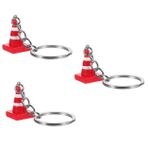 BESTYASH 3 Parça Mini Trafik Polisi Koni Anahtarlık çanta süsü dekorasyon iyilik yol konileri anahtarlık erkek sırt çantası kırmızı sırt çantası küçük anahtarlıklar anahtarlık için cüzdan