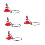 BESTYASH 4 Mini Trafik Polisi Koni Anahtarlık trafik konisi anahtarlık küçük anahtarlık çanta süsü dekorasyon Sırt çantaları Kırmızı anahtarlık için cüzdan toplu anahtarlıklar