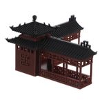 BESTYASH Mini Heykeli Altıgen Pavilion Heykeli Asya Bonsai Süs Terrarium Dekorasyon Zen Bahçe Peri Bahçe Aksesuarları