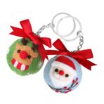 BESTYASH Noel Anahtarlık Seti El Yapımı Yün Keçe Geyiği Noel Baba Anahtarlık El Sanatları Araba Anahtarlık Kolye Çanta Takıları için