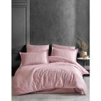 Besyamihome Premium Serisi Pamuk Saten Çizgili Çift Kişilik Nevresim Takımı - 200 x 210 cm - Açık Pudra