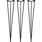 Beta Aksesuar Metal Tel Ayak Firkete Kütük Sehpa Ayağı 54 cm ( 3'lü ) Siyah