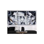 Beta Moda Hub Adam Yüzü Soyut Cam Tablo Modern Tablo Insan Siluetleri Duvar Dekor Büyük Tablo Cam Duvar Tablo