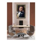 Beta Moda Hub Atatürk Yapay Zeka Gerçek Cam Tablo Modern Ev Ofis Salon Duvar Dekoru Hediyelik Tablo
