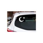 Beta Moda Hub Ay Yıldız Oto Sticker Beyaz