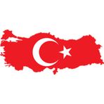Beta Moda Hub Ay Yıldız Türkiye Haritası Sticker 12*6 Cm