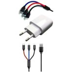Beta Moda Hub Çoklu Hızlı Şarj Kablosu ve Hızlı Şarj Soketi Type-C Mikro Iphone Uyumlu 1.2 Metre 3A