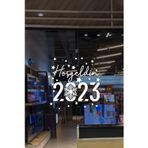 Beta Moda Hub El Yazısı Ile Hoşgeldin 2023 Yazısı Ve Kar Tanesi Vitrin Cam Mağaza Süslemeleri 70X60 Cm
