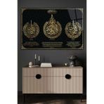 Beta Moda Hub Felak Suresi Nas Suresi Ve Ayetel Kürsi-İslami Tablo- 4Mm Kırılmaz Yüksek Çözünürlüklü Cam Tablo