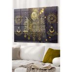 Beta Moda Hub Gold Detaylı Osmanlı Tuğrası Allah Muhammed | Osmanlı Temalı Cam Tablo | 50X70 Cm