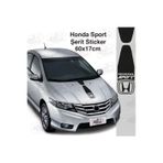 Beta Moda Hub Honda İçin Uyumlu Aksesuar Oto Sport Kaput Şerit Sticker Siyah 60*17 Cm