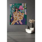 Beta Moda Hub Leopar Desenli Modern Sanat Kadın Ev Antre Salon Ofis Mutfak Yatak Odası Tablosu