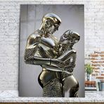 Beta Moda Hub Modern Heykel Aşkı Temperli Cam Tablo Ev Ve Ofis Duvar Dekoru Hediyelik Büyük Tablo Dayanıklı Cam