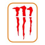 Beta Moda Hub Monster Pençe Far Veya Cam Altı Büyük Oto Sticker Kırmızı 33*20 Cm