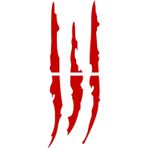 Beta Moda Hub Monster Pençe Oto Sticker Far Sticker Kırmızı 30*10 Cm