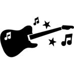 Beta Moda Hub Nota Ve Gitar Oto Sticker Siyah 30 X 15 Cm
