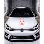 Beta Moda Hub Oto Kaput Şerit Sticker Dövme Tasarımlı Kırmızı 25*60 Cm