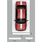 Beta Moda Hub Oto Kaput-Tavan-Bagaj Çift Şerit Sticker 3 Parça Beyaz 20*120-20*100-75*20 Cm