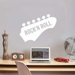 Beta Moda Hub Rock'N Roll Music Dekoratif Genç Odası Duvar Sticker Çıkartma Beyaz