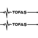 Beta Moda Hub Tofaş Nabız Sticker 2 Adet Siyah 30*8 Cm