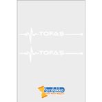 Beta Moda Hub Tofaş Nabız Sticker Beyaz 30*8 Cm