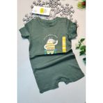 Beta Moda Hub Yazlık %100 Pamuk Haki Yeşil Kısa Kol Çıtçıtlı Bebek Tulum Hellobaby Ebebek Badi 1 Adet