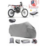 Beta Rr 50 Enduro Branda Gri Arka Çanta Uyumlu(Topcase) Motosiket Brandası Motor Örtüsü Çadır Su Geçirmez Motosiklet Kılıfı Motor Brandası,lastikli,taşıma Torbalı
